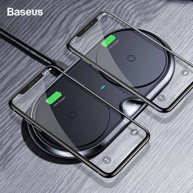 Planet Gates Black / Universal Wireless Charger Dual Pad Silicone Fast Charging Xiaomi Samsung Iphone 10W Speed CN Plug For Phone Chargers