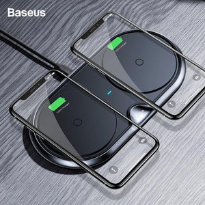 Planet Gates Black / Universal Wireless Charger Dual Pad Silicone Fast Charging Xiaomi Samsung Iphone 10W Speed CN Plug For Phone Chargers