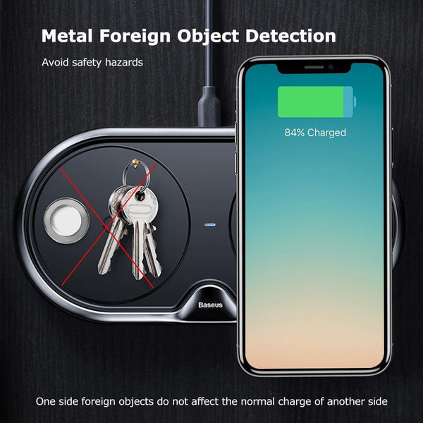 Planet Gates Black / Universal Wireless Charger Dual Pad Silicone Fast Charging Xiaomi Samsung Iphone 10W Speed CN Plug For Phone Chargers