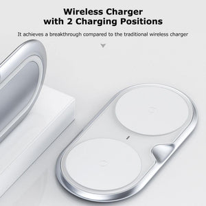 Planet Gates Black / Universal Wireless Charger Dual Pad Silicone Fast Charging Xiaomi Samsung Iphone 10W Speed CN Plug For Phone Chargers