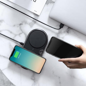Planet Gates Black / Universal Wireless Charger Dual Pad Silicone Fast Charging Xiaomi Samsung Iphone 10W Speed CN Plug For Phone Chargers