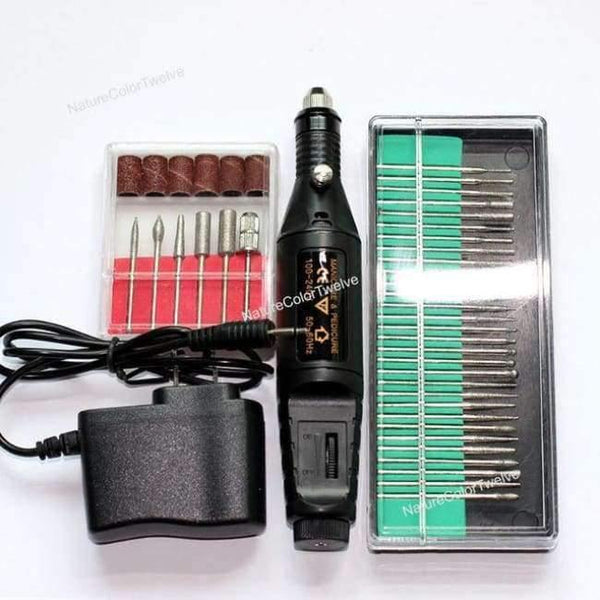 Planet Gates Black - US Plug Nail Power Drill Set 36bits Electric Drill Toolkit Manicure Pedicure Tools Gel Polish Remover Drill Electric Nail Files Kit