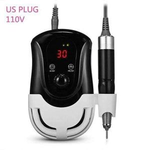 Planet Gates Black US PLUG Pro Electric Nail Drill Machine Manicure Pedicure Tools Files Accessory Grinding Machine Tools Nail Art Equipment Kit