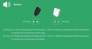 Planet Gates Black / US Plug ROCK Quick Charge Phone USB Charger MTK Fast Charger 2 in 1 Technology 5V2A 9V2A Universal Fast wall charger Clearance 49%
