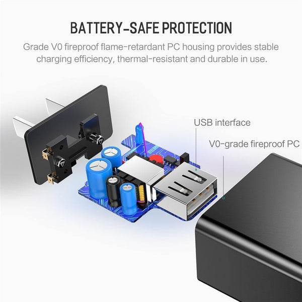 Planet Gates Black US Plug ROCK Universal USB Charger US Plug Travel Wall Charger Adapter Smart Mobile Phone Charger For iPhone Samsung Xiaomi Tablet