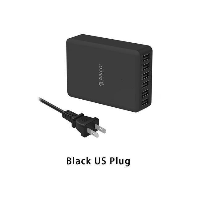 Planet Gates Black EU Plug Universal USB Charger 6 Ports Smart Charger 5V2.4A Max Output 50W/10A Mobile Phone Desktop Charger for iPhone Nexus Xiaomi