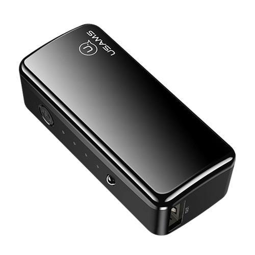 Planet Gates Black USAMS 2000mAh Ultra Light Mini USB Power Bank Portable 2000mah Powerbank External Battery LED Emergency Light for iPhone Samsung