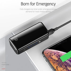 Planet Gates Black USAMS 2000mAh Ultra Light Mini USB Power Bank Portable 2000mah Powerbank External Battery LED Emergency Light for iPhone Samsung
