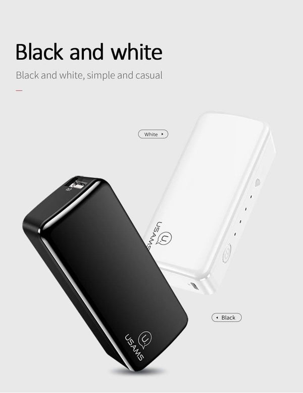 Planet Gates Black USAMS 2000mAh Ultra Light Mini USB Power Bank Portable 2000mah Powerbank External Battery LED Emergency Light for iPhone Samsung