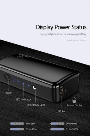 Planet Gates Black USAMS 2000mAh Ultra Light Mini USB Power Bank Portable 2000mah Powerbank External Battery LED Emergency Light for iPhone Samsung