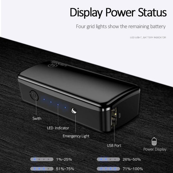 Planet Gates Black USAMS 2000mAh Ultra Light Mini USB Power Bank Portable 2000mah Powerbank External Battery LED Emergency Light for iPhone Samsung