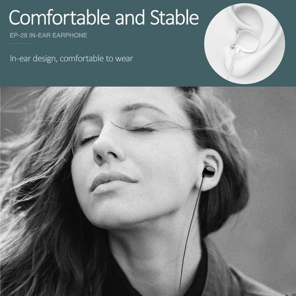 Planet Gates Black USAMS 3.5mm High Quality in-ear TPE Earphones Hifi Earbuds Bass Stereo Headset inear Smart Wired Ear phone Microphone EP-28