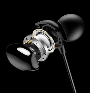 Planet Gates Black USAMS 3.5mm High Quality in-ear TPE Earphones Hifi Earbuds Bass Stereo Headset inear Smart Wired Ear phone Microphone EP-28