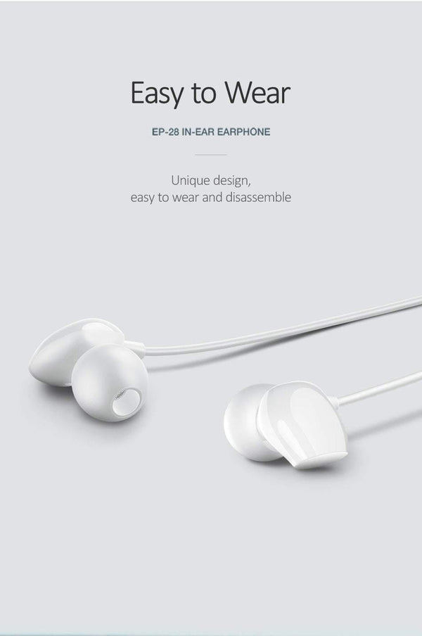 USAMS 3.5mm High Quality in-ear TPE Earphones Hifi Earbuds Bass Stereo Headset inear Smart Wired Ear phone Microphone EP-28 - Planet Gates