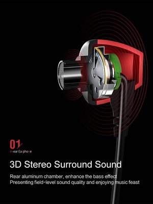 Planet Gates Black USAMS in-ear earphone 3D Stereo 3.5mm High Quality Ear phones Earbuds Bass Earphones Wired 1.2m in ear Headset With Microphone