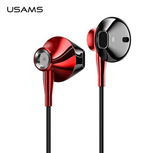 Planet Gates Black USAMS Metal 3.5mm in-ear Earphones Hifi Wired headset with Microphone 4D Stereo inear 3.5mm earphone for iphone samsung xiaomi