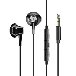 Planet Gates Black USAMS Metal 3.5mm in-ear Earphones Hifi Wired headset with Microphone 4D Stereo inear 3.5mm earphone for iphone samsung xiaomi
