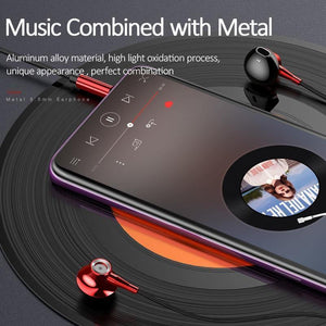 Planet Gates Black USAMS Metal 3.5mm in-ear Earphones Hifi Wired headset with Microphone 4D Stereo inear 3.5mm earphone for iphone samsung xiaomi