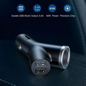 Planet Gates Black USB Car Charger For iPhone Samsung Xiaomi mi 3.4A Fast Charging Car Phone Charger Adapter Cell Mobile Phone Charger