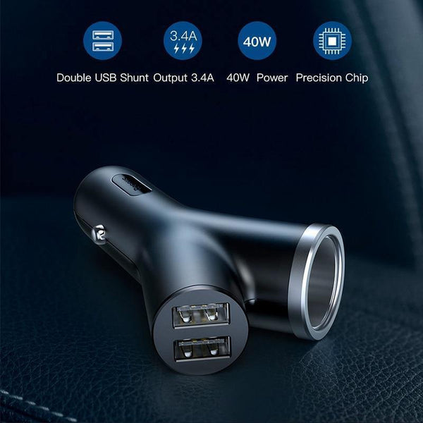 Planet Gates Black USB Car Charger For iPhone Samsung Xiaomi mi 3.4A Fast Charging Car Phone Charger Adapter Cell Mobile Phone Charger