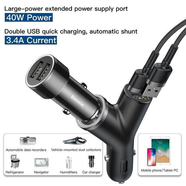 Planet Gates Black USB Car Charger For iPhone Samsung Xiaomi mi 3.4A Fast Charging Car Phone Charger Adapter Cell Mobile Phone Charger