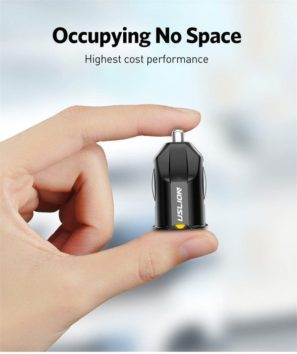 Planet Gates Black USLION 2.1A Mini USB Car Charger Adapter Car Charger Mobile Phone Dual USB Car-charger Auto Charge 2 port for iPhone Samsung