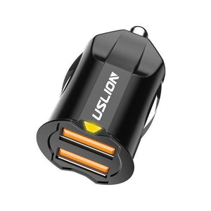 Planet Gates Black USLION 2.1A Mini USB Car Charger Adapter Car Charger Mobile Phone Dual USB Car-charger Auto Charge 2 port for iPhone Samsung