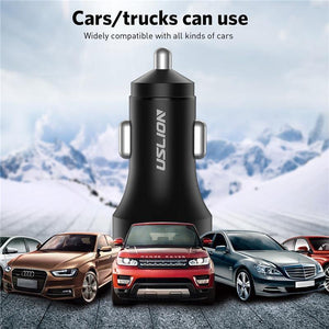 Planet Gates Black USLION 2.4A Dual USB Car Charger For Mobile Phone Tablet GPS LED Display Charger USB Car Phone Charger Adapter in Car Charge