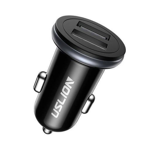 Planet Gates Black USLION Dual USB Car Charger Mini Car Phone Charger 2.4A Charging 2 USB Port Car-Charger for iPhone XS MAX XR X 8 Samsung Xiaomi