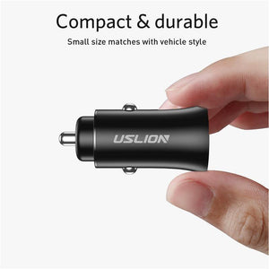 Planet Gates Black USLION USB Car Charger For iPhone 7 8 XS MAX XR Mini Dual USB Fast Car Charging Mobile Phone Charger Adapter for Samsung Xiaomi