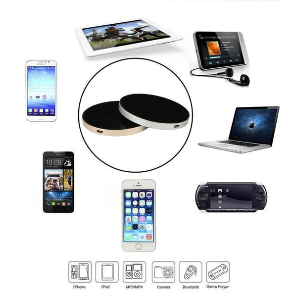 Planet Gates Black USLION Wireless Charging Pad For iPhone X 8 QI Fast Wireless Charger Phone Desktop Charger For Samsung Note 8 S8 S7 S6 Edge