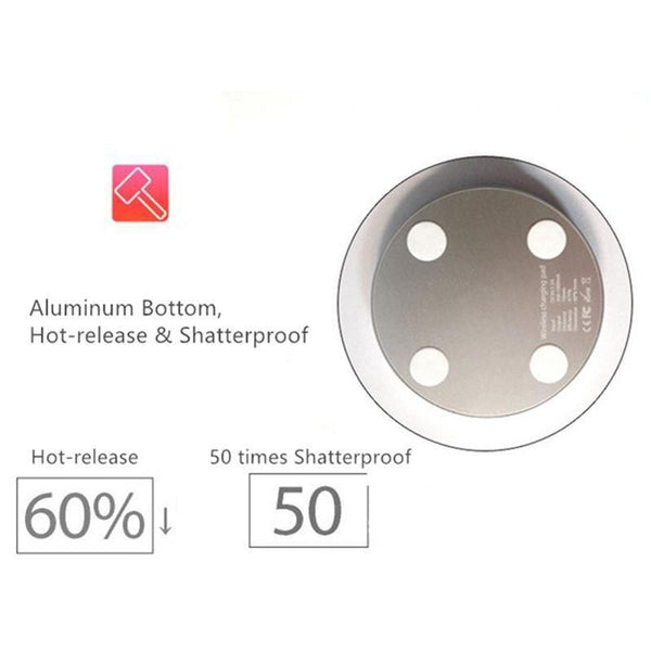 Planet Gates Black USLION Wireless Charging Pad For iPhone X 8 QI Fast Wireless Charger Phone Desktop Charger For Samsung Note 8 S8 S7 S6 Edge