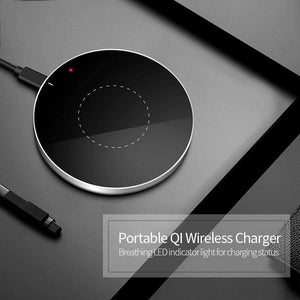 Planet Gates Black USLION Wireless Charging Pad For iPhone X 8 QI Fast Wireless Charger Phone Desktop Charger For Samsung Note 8 S8 S7 S6 Edge