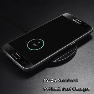 Planet Gates Black USLION Wireless Charging Pad For iPhone X 8 QI Fast Wireless Charger Phone Desktop Charger For Samsung Note 8 S8 S7 S6 Edge