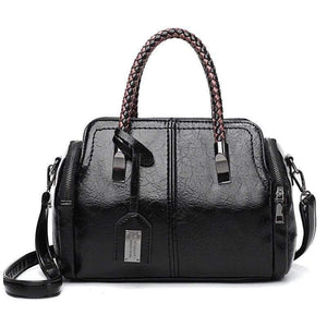 Vintage Boston Oil Wax Leather Luxury Handbags Women Bags Designer Hand bags Women Shoulder