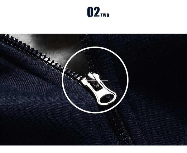 Planet Gates black W11 USA SIZE / S Men Hoodies Casual Wool Winter Thickened Warm Coat Male Velvet Male Sweatshirts Coat Zipper Cardigan