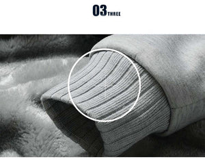 Planet Gates black W11 USA SIZE / S Men Hoodies Casual Wool Winter Thickened Warm Coat Male Velvet Male Sweatshirts Coat Zipper Cardigan