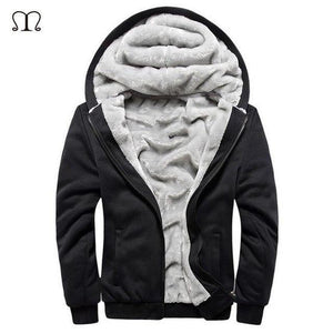 Planet Gates black W11 USA SIZE / S Men Hoodies Casual Wool Winter Thickened Warm Coat Male Velvet Male Sweatshirts Coat Zipper Cardigan