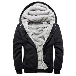 Planet Gates black W11 USA SIZE / S Men Hoodies Casual Wool Winter Thickened Warm Coat Male Velvet Male Sweatshirts Coat Zipper Cardigan