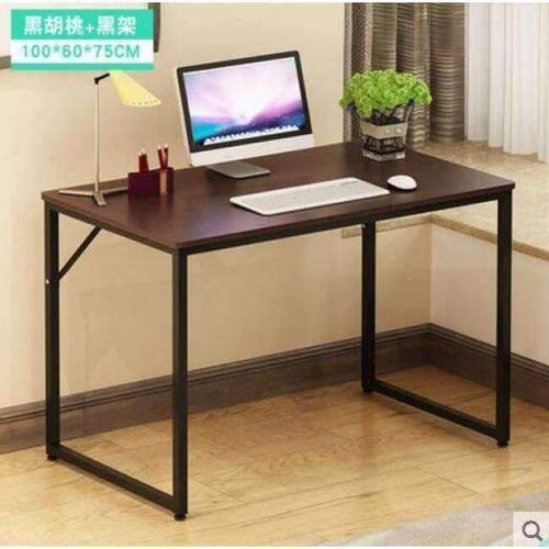 Planet Gates black walnut 100x60x75CM Steel frame Laptop desk Computer Desk Writing office table
