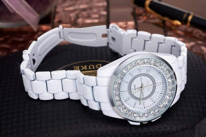 Planet Gates Black Watch Korea Style Round Dial Crystal Fashion Quartz Wristwatch Black&White Alloy Bracelet Watch Unisex masculino relojes