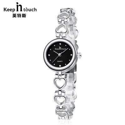 Planet Gates Black Watch Women Bracelet Gold Rhinestone Ladies Quartz-watch Waterproof Shockproof with Original Gift Box