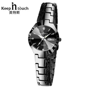 Planet Gates Black Watch Women Quartz Calendar Rhinestone Dress Bracelet Women's Watch Ladies Luminous Relogio Feminino