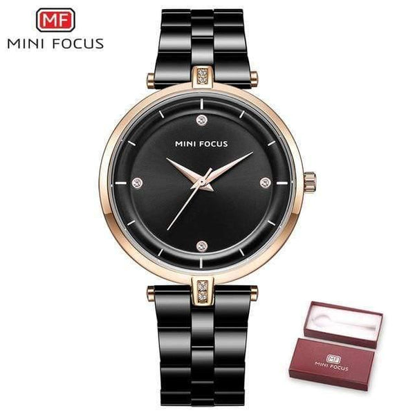 Planet Gates Black Watches Women Top Brand Luxury Quartz Watch Women Fashion Relojes Mujer Stainless Steel Ladies Quartz Wrist Watches