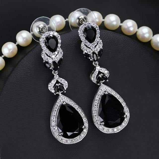 Planet Gates Water Drop Shaped Cubic Zirconia Crystal Bridal Long Earrings Luxury Wedding Jewelry for Brides CZ166