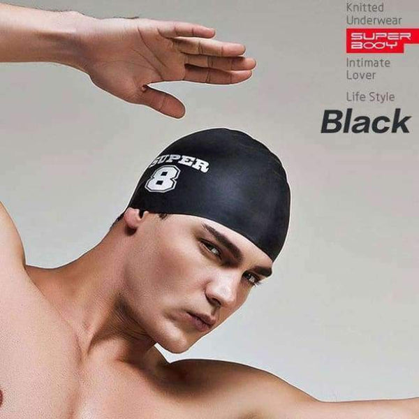 Planet Gates Black Water man swimming caps silicone boys 2016 new blue bathing cap male adult professional waterproof ear Sale