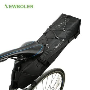 Planet Gates Black Waterproof Bicycle Saddle Bag Large Bike Tail Seat Bags TPU + Polyester Cycling Rear Panniers Bike Accessories 12L