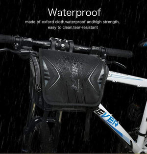 Planet Gates Black Waterproof Bike Bag Large Capacity Handlebar Front Tube Bag Bicycle Pocket Shoulder Backpack Cycling Bike Accessories