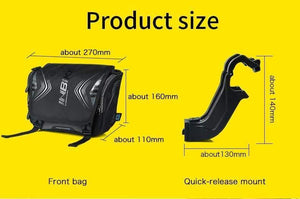 Planet Gates Black Waterproof Bike Bag Large Capacity Handlebar Front Tube Bag Bicycle Pocket Shoulder Backpack Cycling Bike Accessories