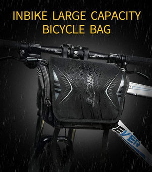 Planet Gates Black Waterproof Bike Bag Large Capacity Handlebar Front Tube Bag Bicycle Pocket Shoulder Backpack Cycling Bike Accessories